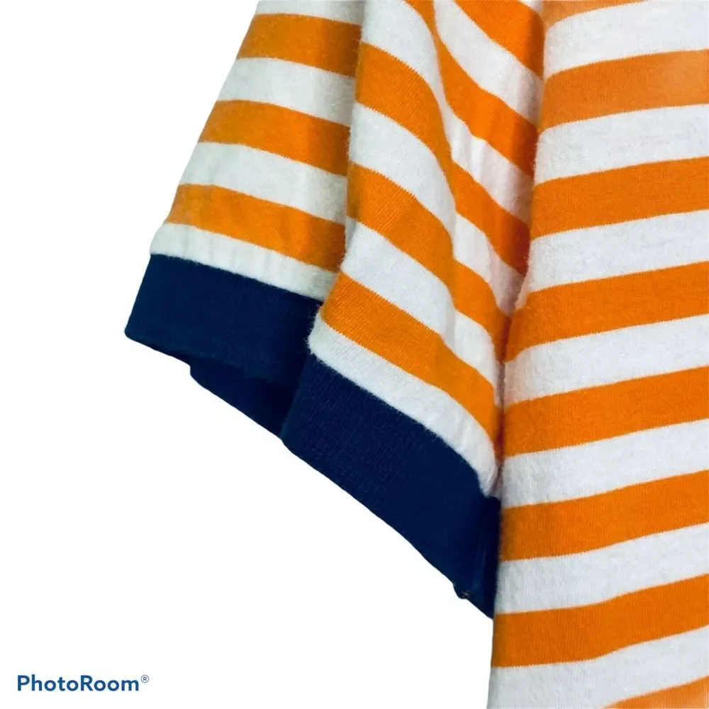 Polo Ralph Lauren Boy's Polo Shirt Orange White Striped Navy Golf‎ Collared L